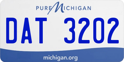 MI license plate DAT3202