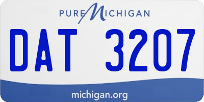 MI license plate DAT3207