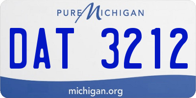 MI license plate DAT3212