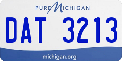 MI license plate DAT3213