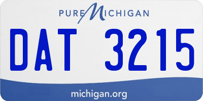 MI license plate DAT3215