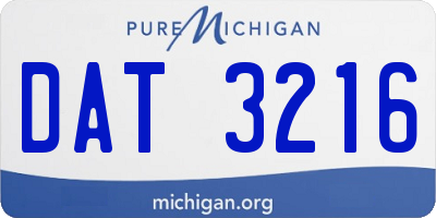 MI license plate DAT3216