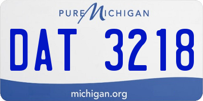 MI license plate DAT3218