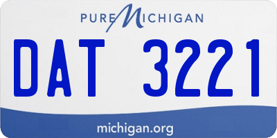 MI license plate DAT3221