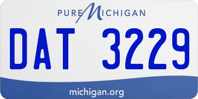 MI license plate DAT3229