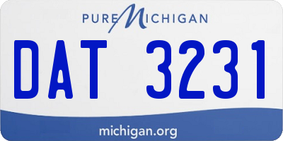 MI license plate DAT3231