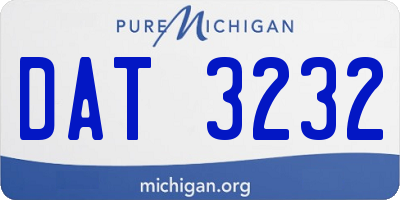 MI license plate DAT3232
