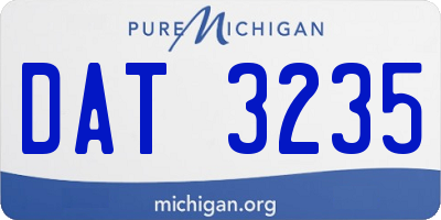MI license plate DAT3235