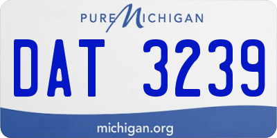 MI license plate DAT3239