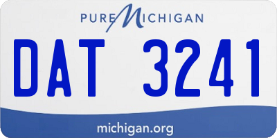 MI license plate DAT3241