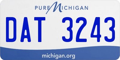MI license plate DAT3243
