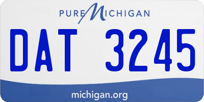 MI license plate DAT3245