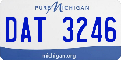 MI license plate DAT3246