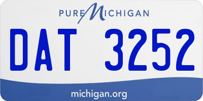 MI license plate DAT3252