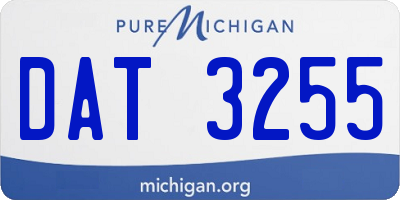 MI license plate DAT3255
