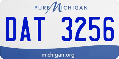 MI license plate DAT3256