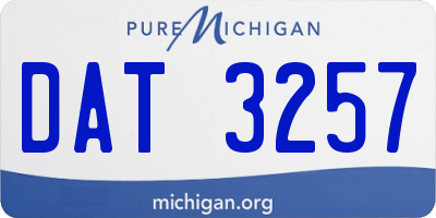 MI license plate DAT3257