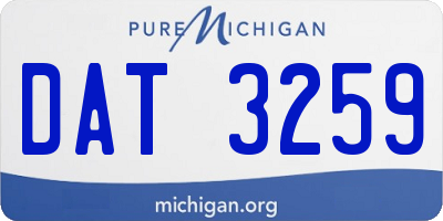 MI license plate DAT3259