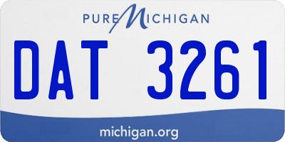 MI license plate DAT3261