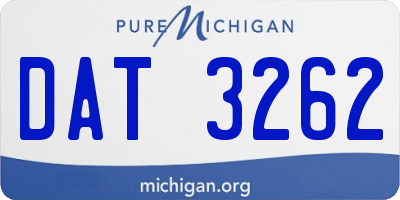 MI license plate DAT3262