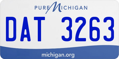 MI license plate DAT3263