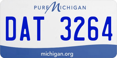 MI license plate DAT3264
