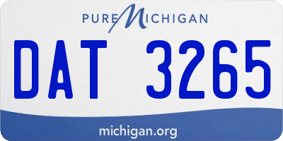 MI license plate DAT3265