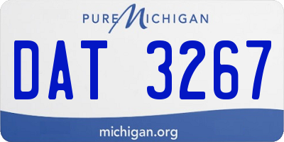 MI license plate DAT3267