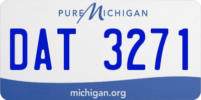 MI license plate DAT3271