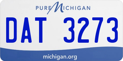 MI license plate DAT3273