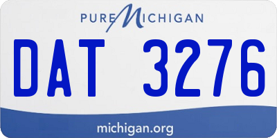 MI license plate DAT3276