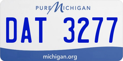 MI license plate DAT3277