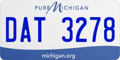 MI license plate DAT3278