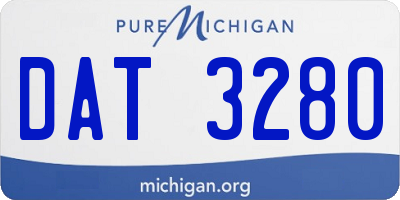 MI license plate DAT3280