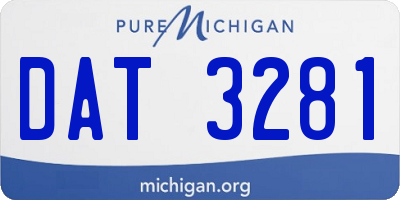 MI license plate DAT3281