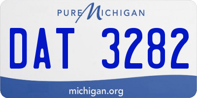 MI license plate DAT3282