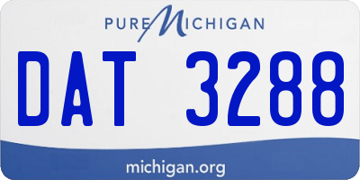 MI license plate DAT3288