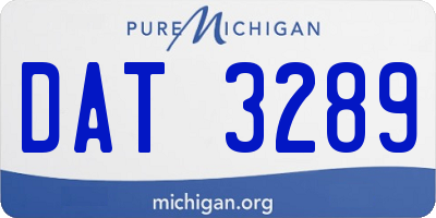 MI license plate DAT3289