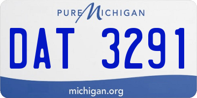 MI license plate DAT3291