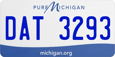 MI license plate DAT3293