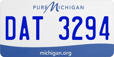 MI license plate DAT3294
