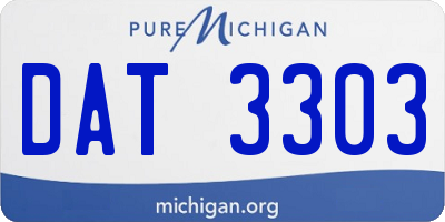 MI license plate DAT3303