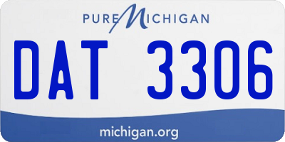 MI license plate DAT3306