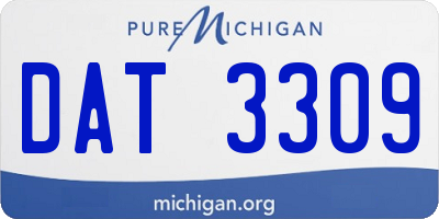 MI license plate DAT3309