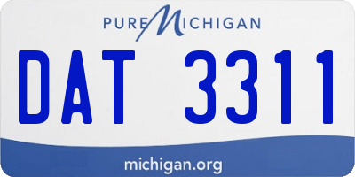 MI license plate DAT3311