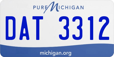 MI license plate DAT3312