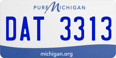 MI license plate DAT3313