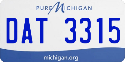 MI license plate DAT3315