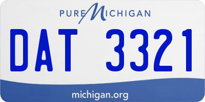 MI license plate DAT3321