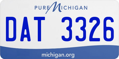 MI license plate DAT3326